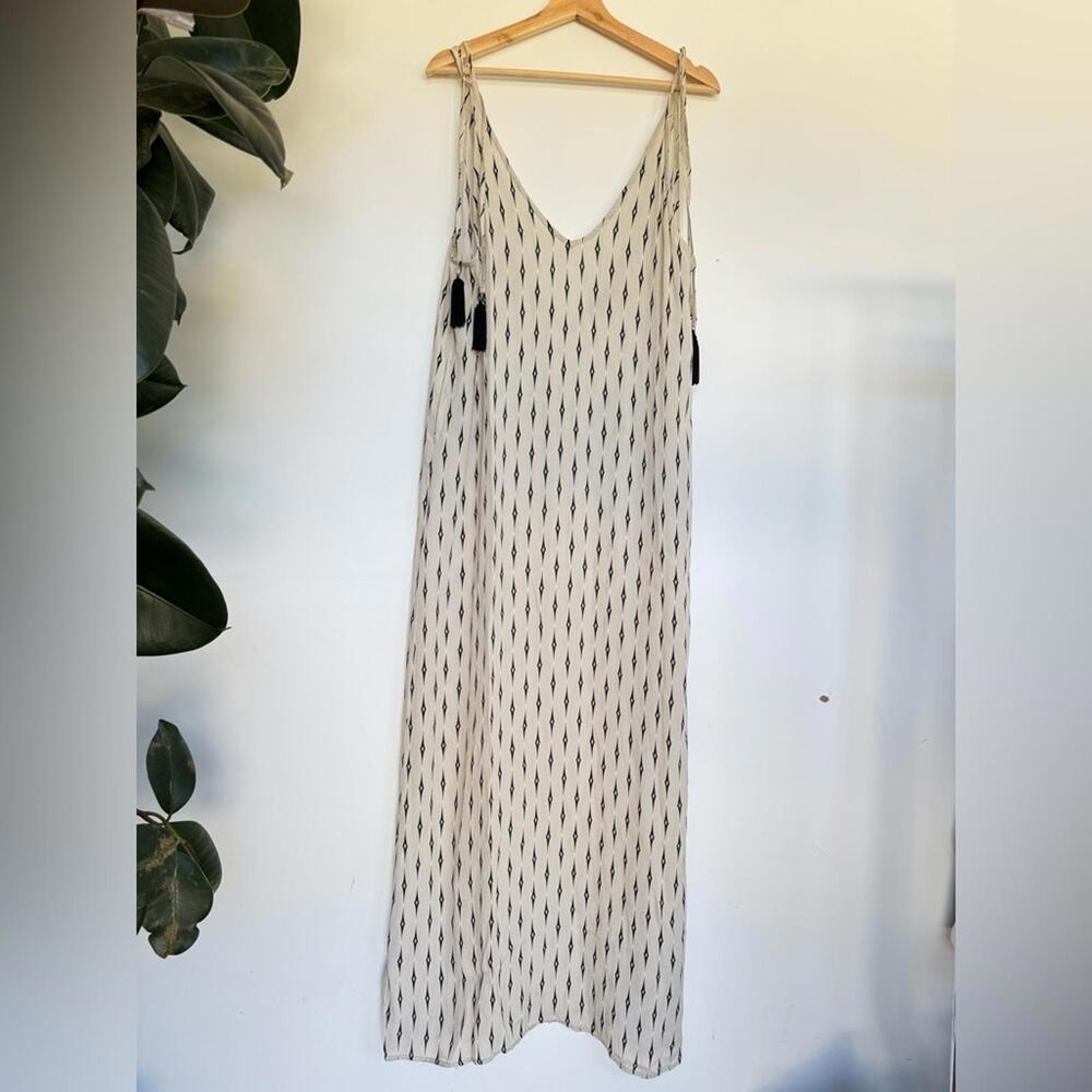 Beach Riot Tie Shoulder Tassle Maxi Dress Coverup